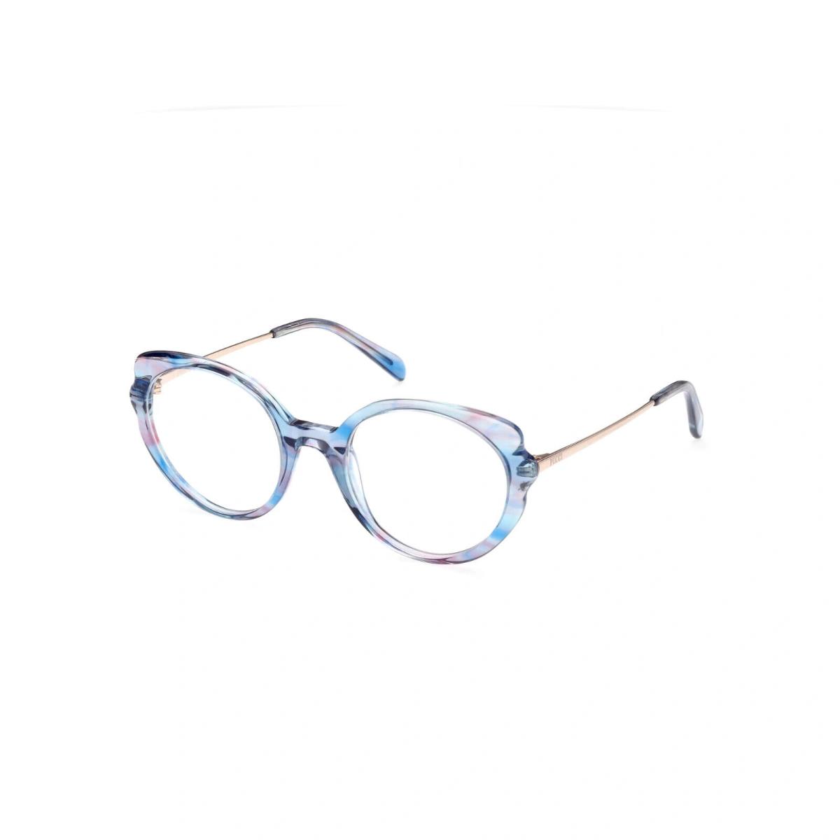 Emilio Pucci EP5193 086 Light Blue Round Plastic Eyeglasses Frame 52-21-140