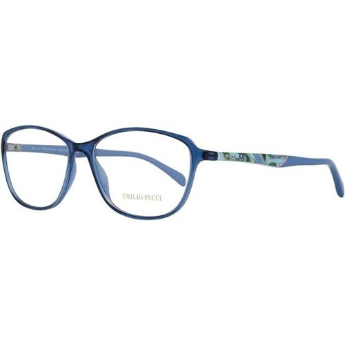 Emilio Pucci EP5010 089 Blue Rectangle 54-14-135mm Full Rim Women`s Eyeglasses