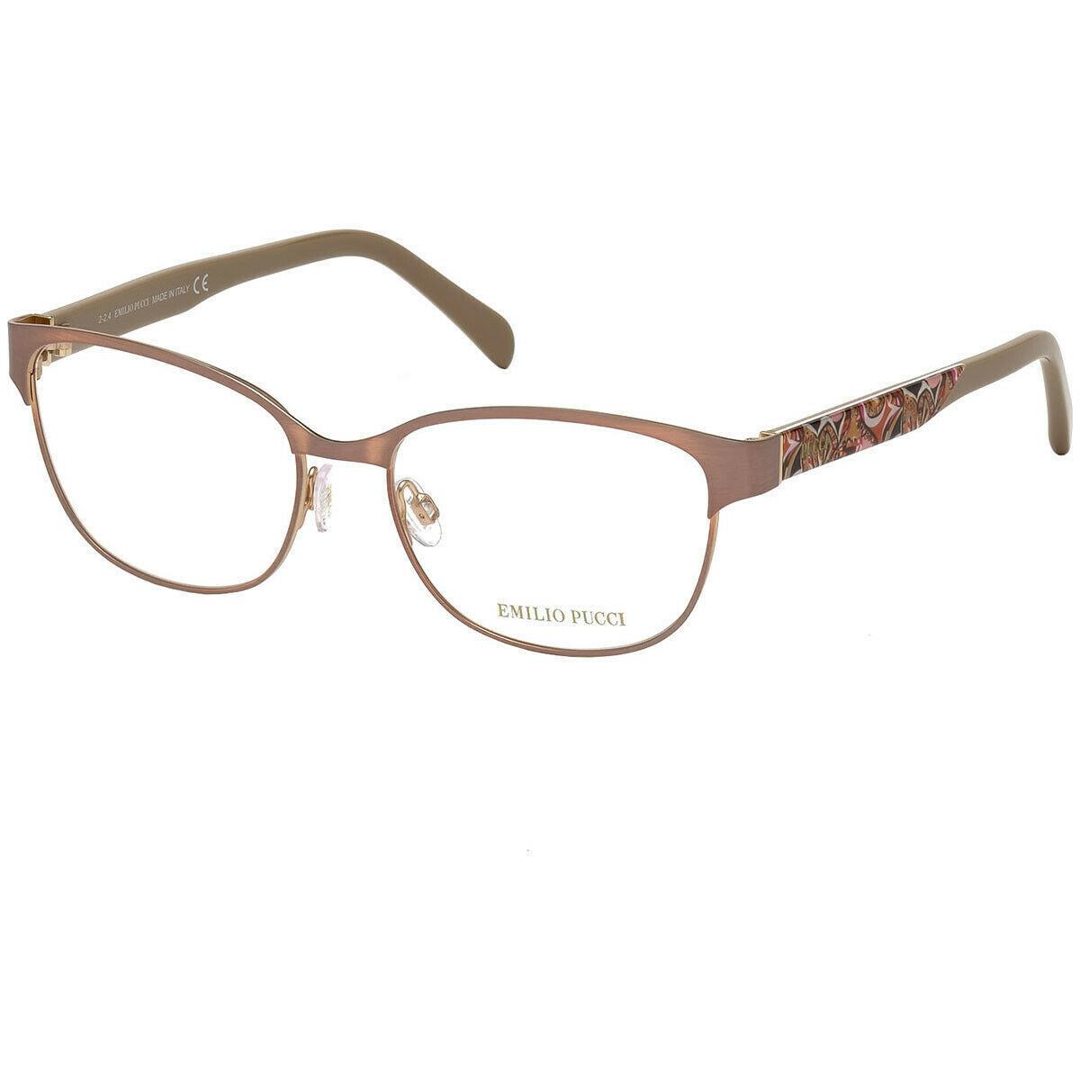 Emilio Pucci EP5016 074 Rose/pink Rectangle 53-16-135mm Full Rim Eyeglasses