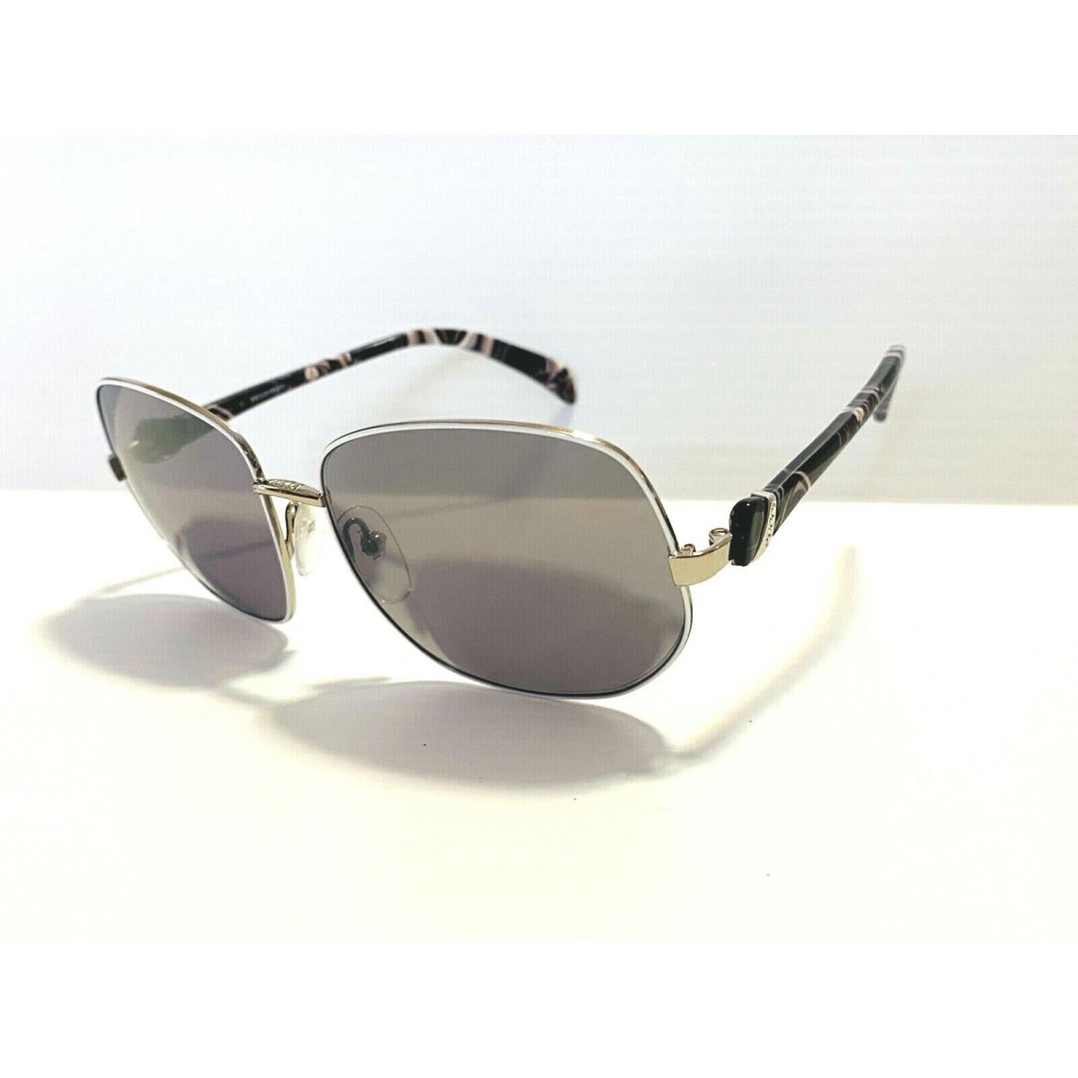 Emilio Pucci EP126S 045 Silver White Grey Mirrored Women`s Sunglasses 58mm