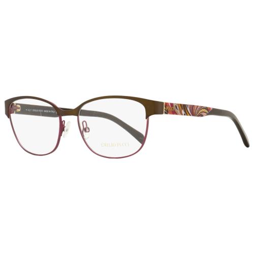 Emilio Pucci Oval Eyeglasses EP5016 050 Brown/rose 53mm 5016 - Brown/Rose, Frame: Brown/Rose, Lens: Clear