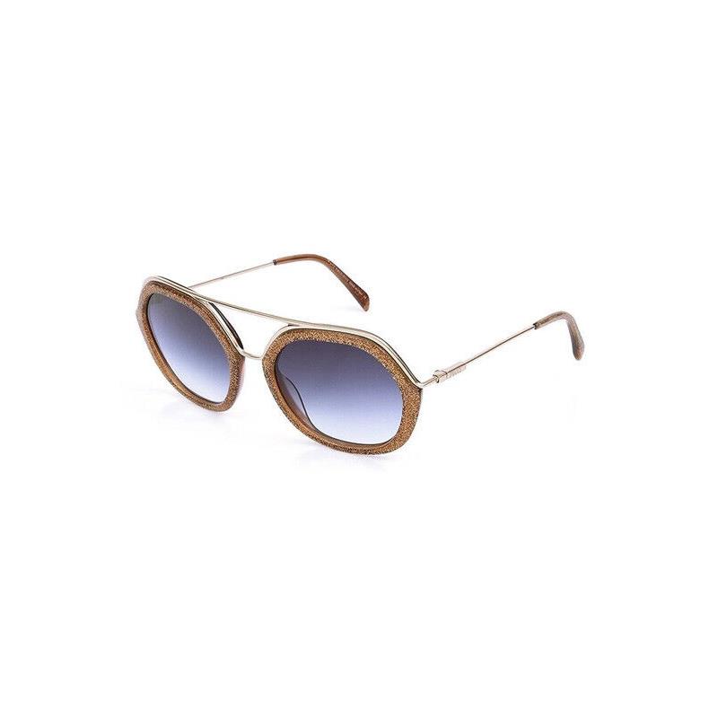 Emilio Pucci EP14 47F Gold Round Smoke Gradient 53-20-135mm Women`s Sunglasses - Frame: Gold, Lens: Smoke Gradient