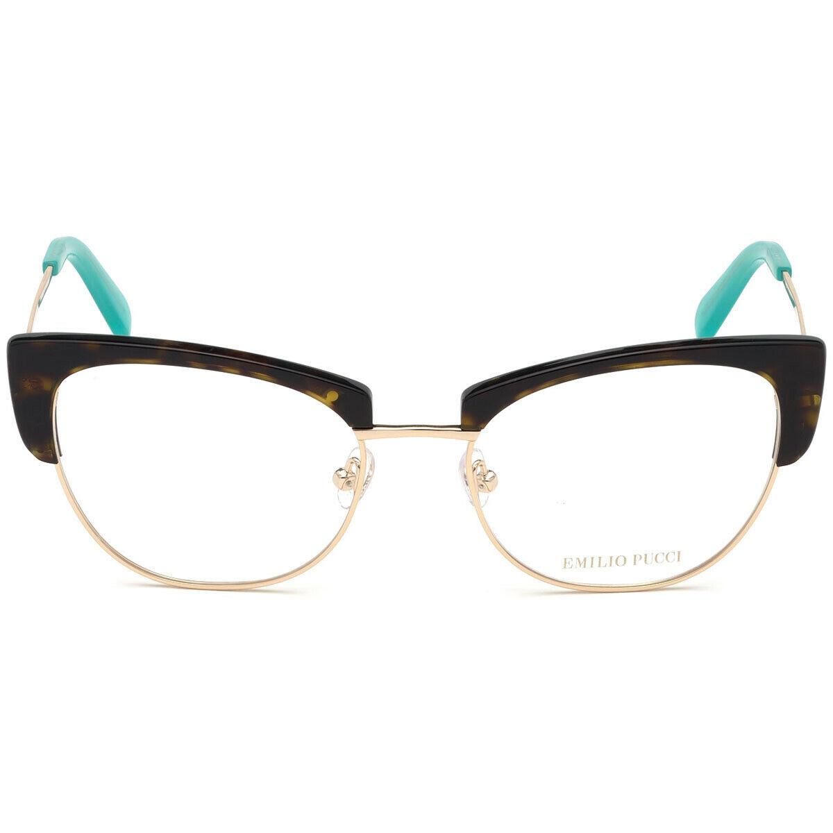 Emilio Pucci EP5102 052 Tortoise Gold Cat Metal Eyeglasses Frame 54-18-140 5102 - Gold, Frame: Tortoise, Lens: Clear