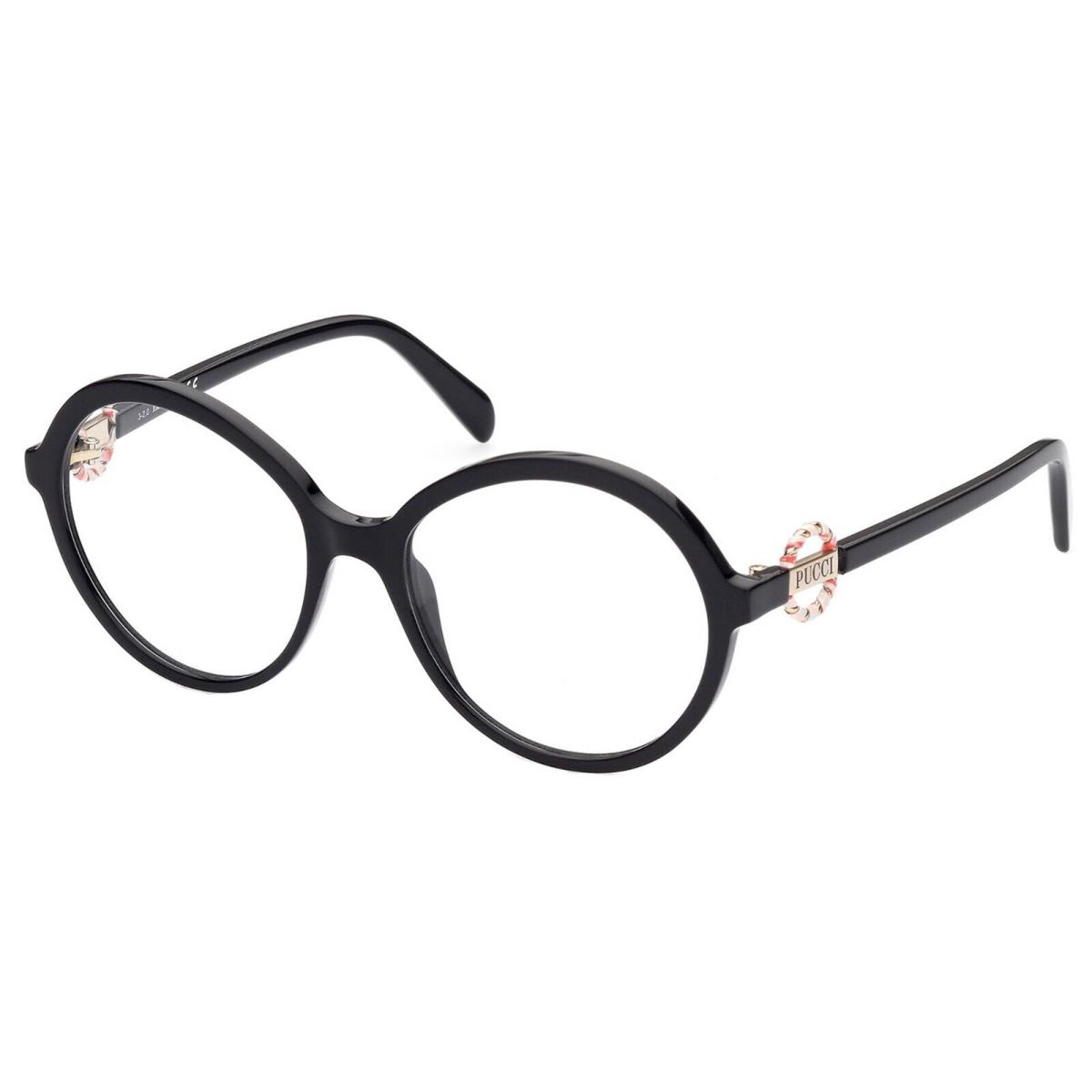 Emilio Pucci EP 5176 001 Black Round Plastic Eyeglasses Frame 54-17-140 5176 RX