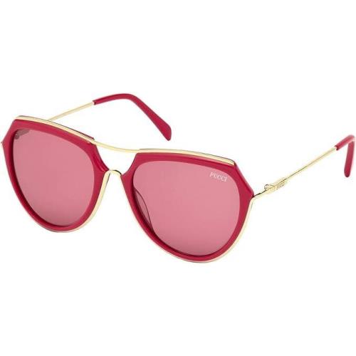 Emilio Pucci EP16 75Y Pink/gold Aviator Pink 56-18-135 Non-polarized Sunglasses