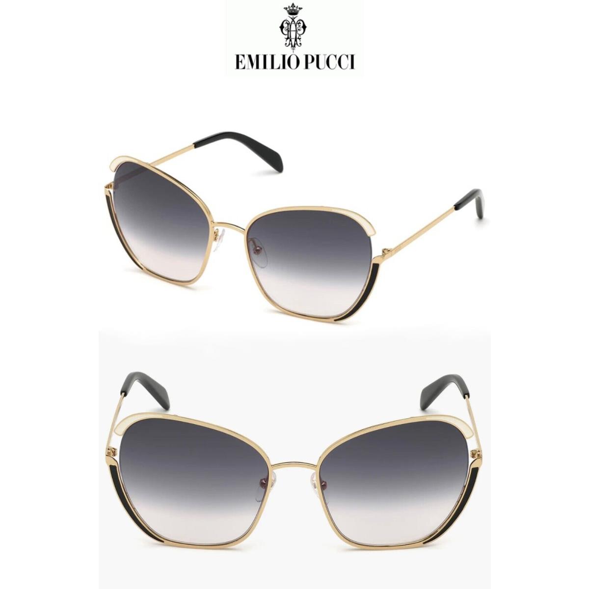 Emilio Pucci EP0131 28B Rose Gold/black Gradient Grey Butterfly Sunglasses. 58mm