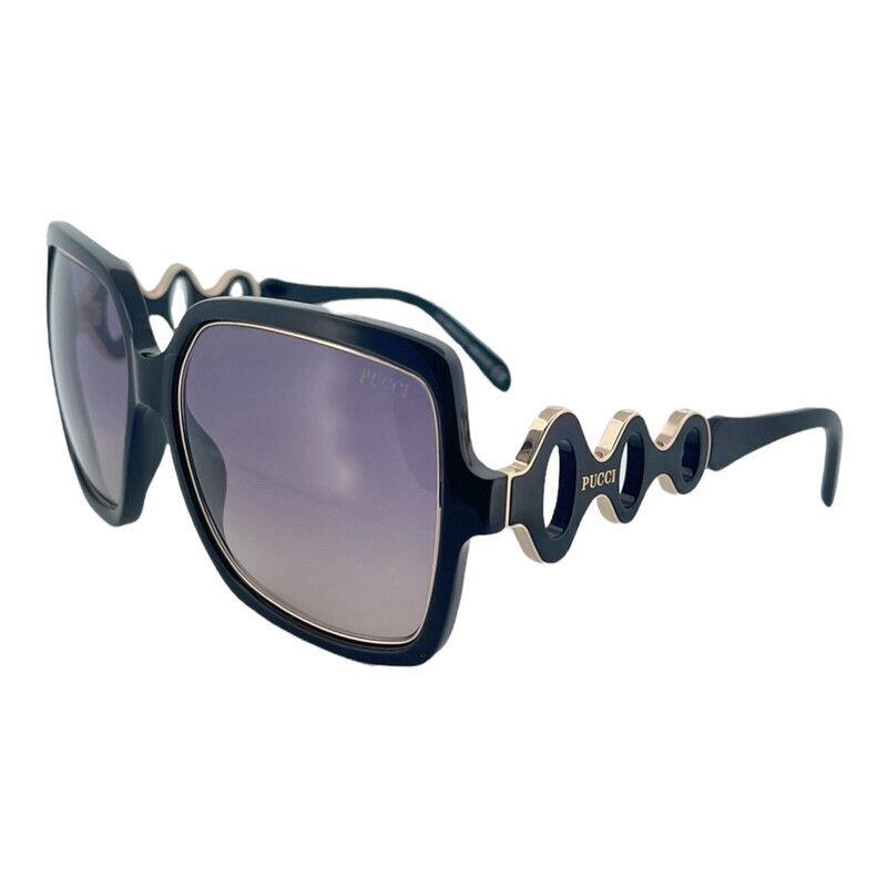 Emilio Pucci EP40 01B Black Square Gray Gradient 56-16-140mm Women`s Sunglasses