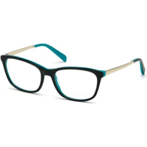 Emilio Pucci EP 5068 092 Black Blue Aqua Plastic Eyeglasses Frame 54-17-135