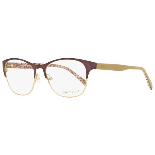 Emilio Pucci Oval Eyeglasses EP5029 081 Violet/gold/tan 53mm 5029