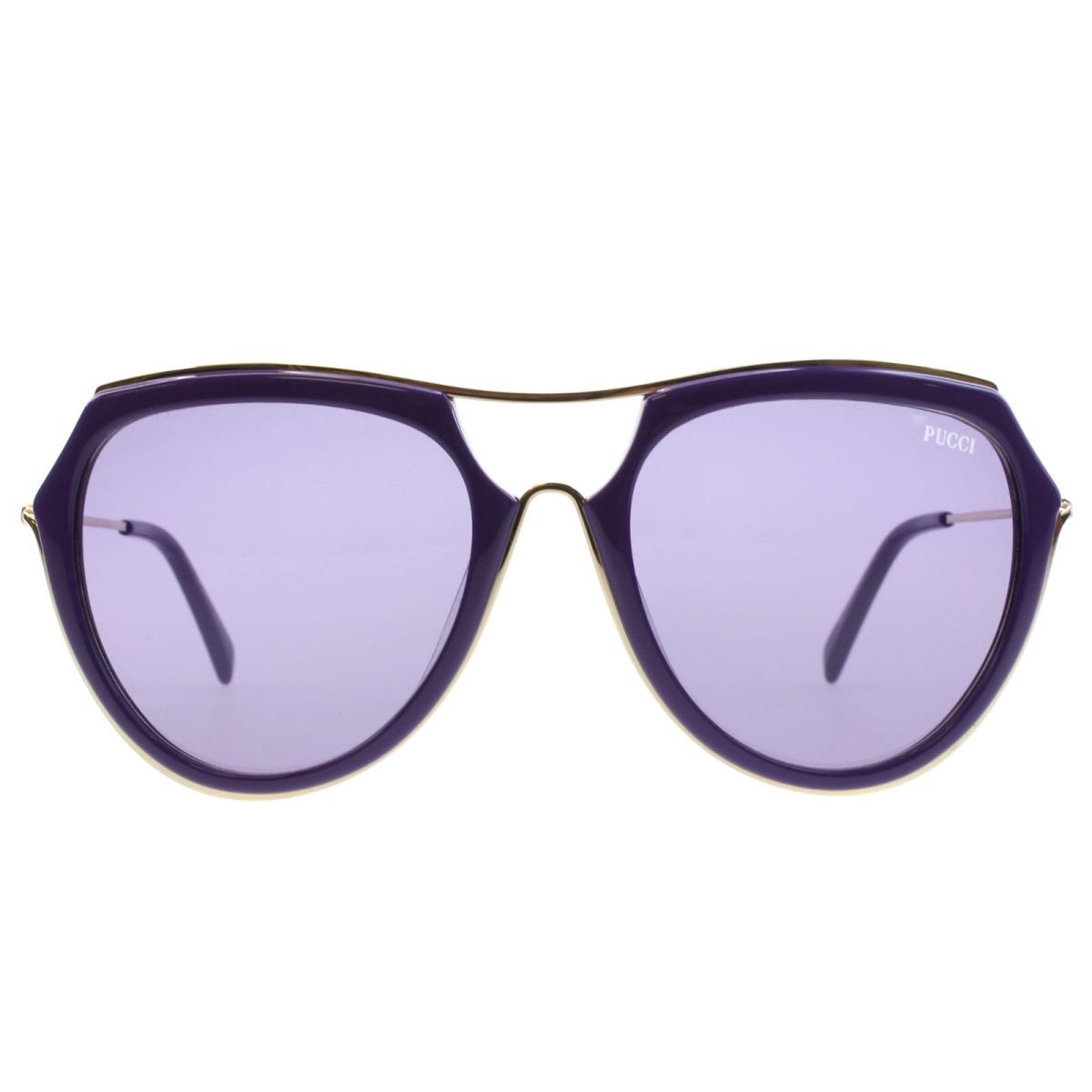 Emilio Pucci Sunglasses EP 16 81Y Shiny Violet / Violet 56 mm EP 0016 - Frame: Purple and gold, Lens: Purple