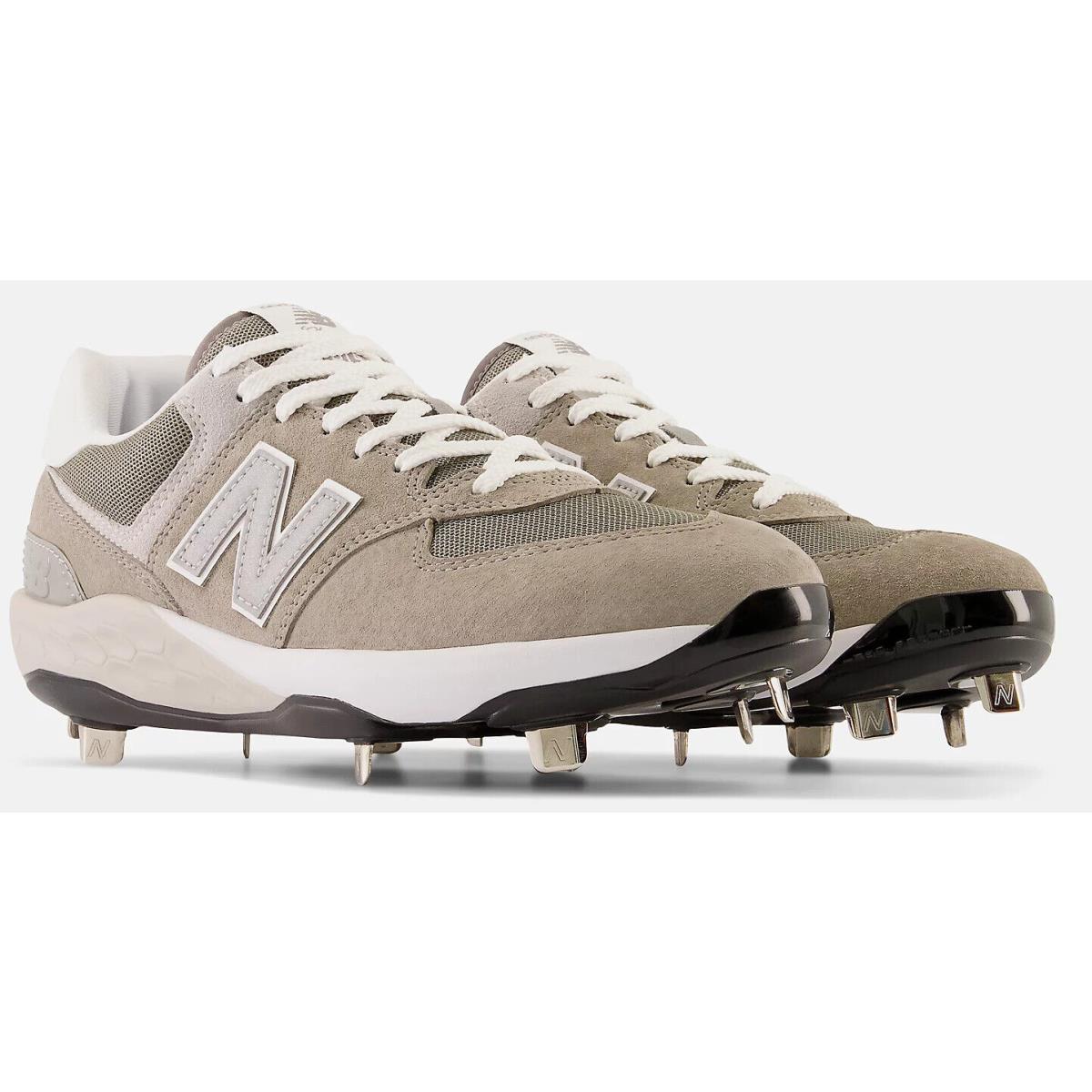 New Mens New Balance Fresh Foam X 574 Cleat Gray Suede Shoes