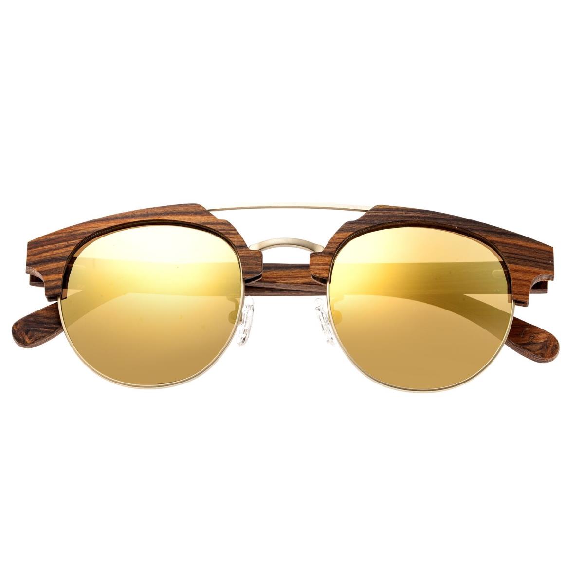 Earth Wood Kai Polarized Sunglasses - Brown Stripe/gold