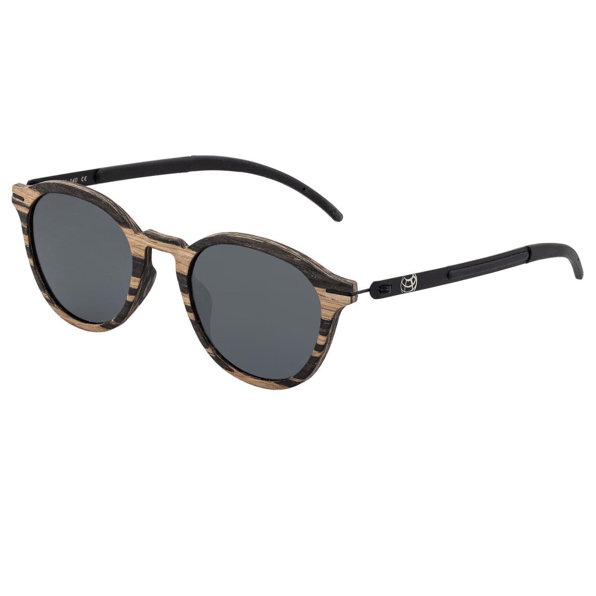 Earth Wood Sabal Polarized Sunglasses - Ebony/black - Frame: Brown, Lens: Black