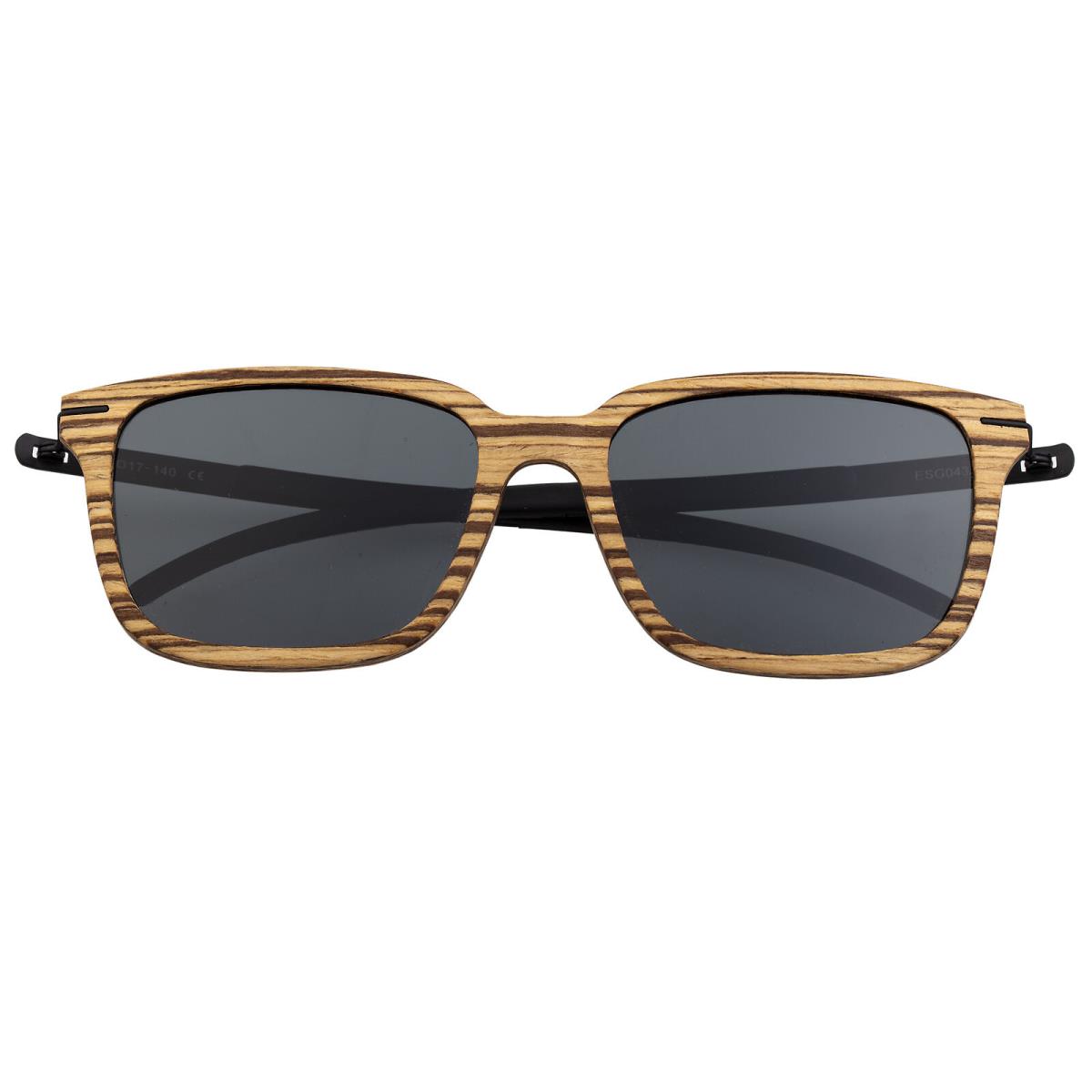 Earth Wood Doumia Polarized Sunglasses - Zebrawood/black