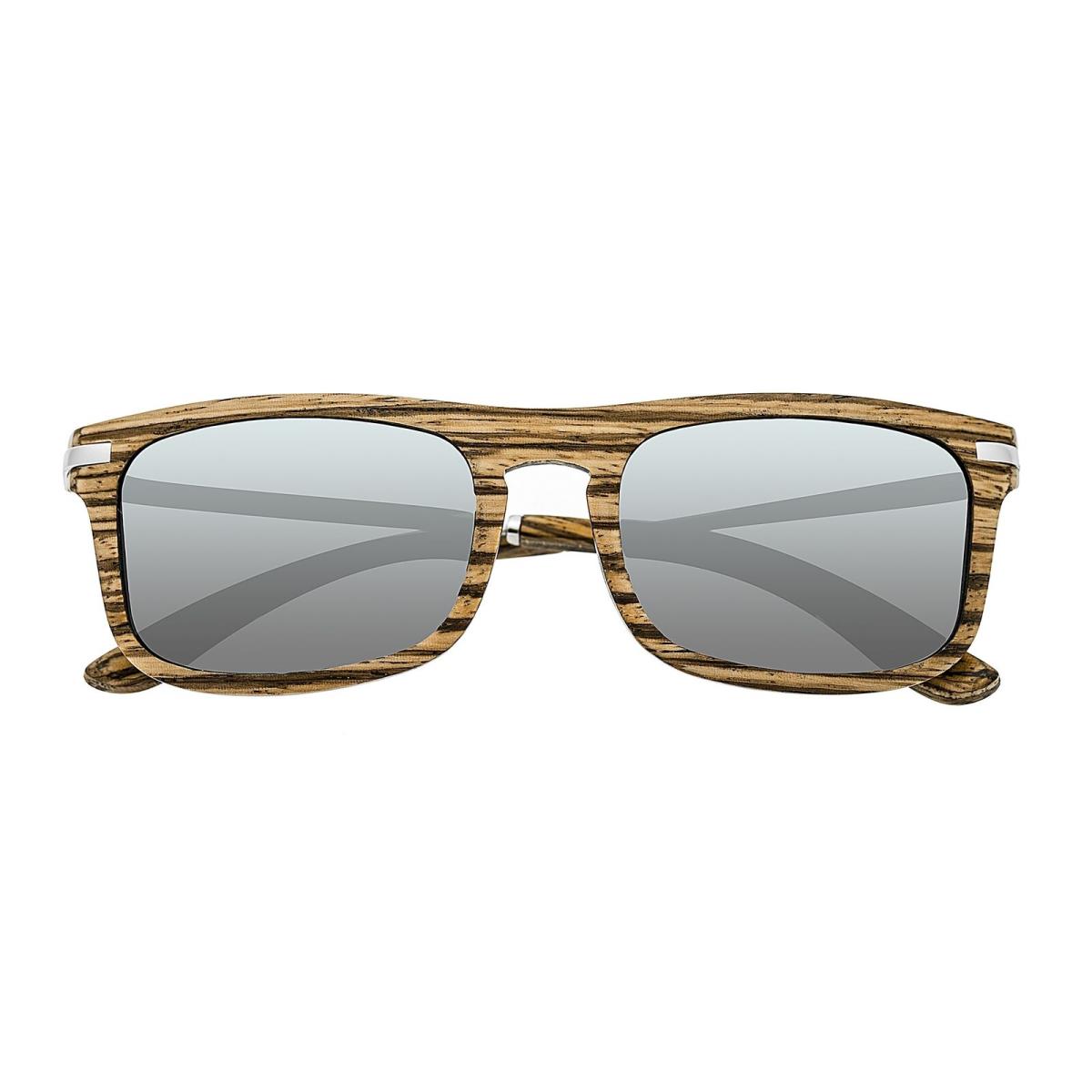 Earth Wood Queensland Polarized Sunglasses - Zebrawood/grey