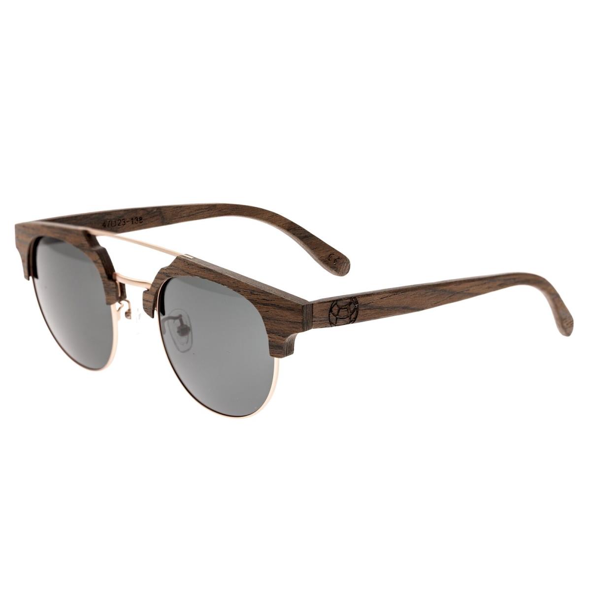 Earth Wood Kai Polarized Sunglasses - Walnut Zebrawood/black - Frame: Walnut & Zebra, Lens: Black