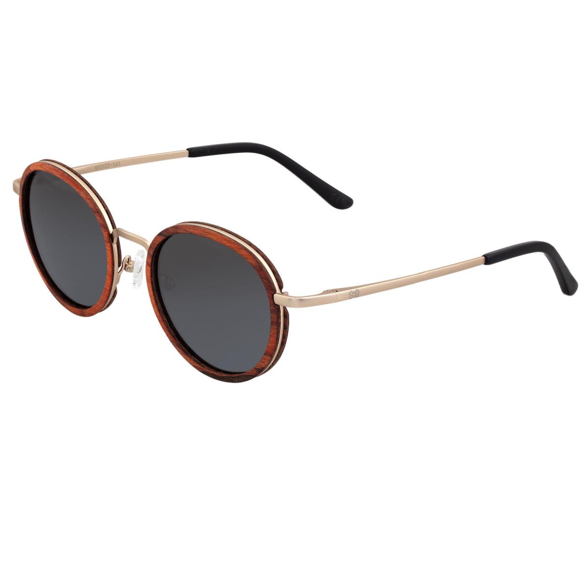 Earth Wood Himara Polarized Sunglasses - Red Rosewood/black