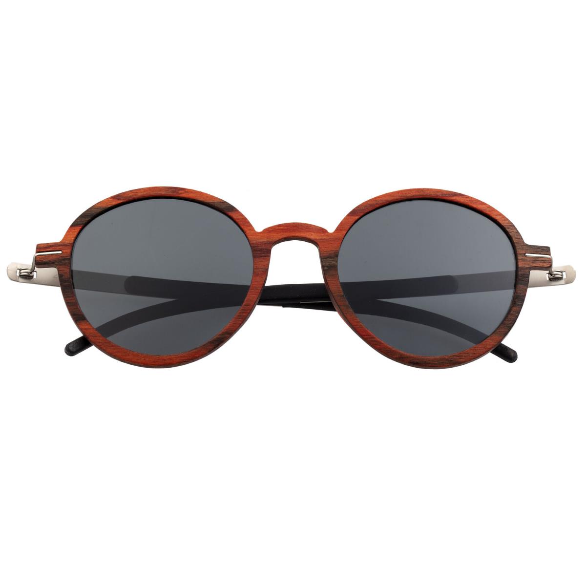 Earth Wood Toco Polarized Sunglasses - Red Rosewood/black