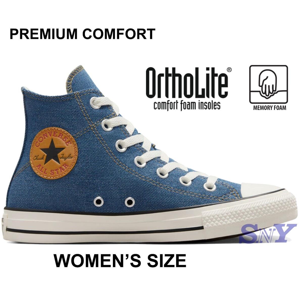 Converse Women`s Chuck Taylor All Star Denim Jeans Style Ortholite Insole Shoes