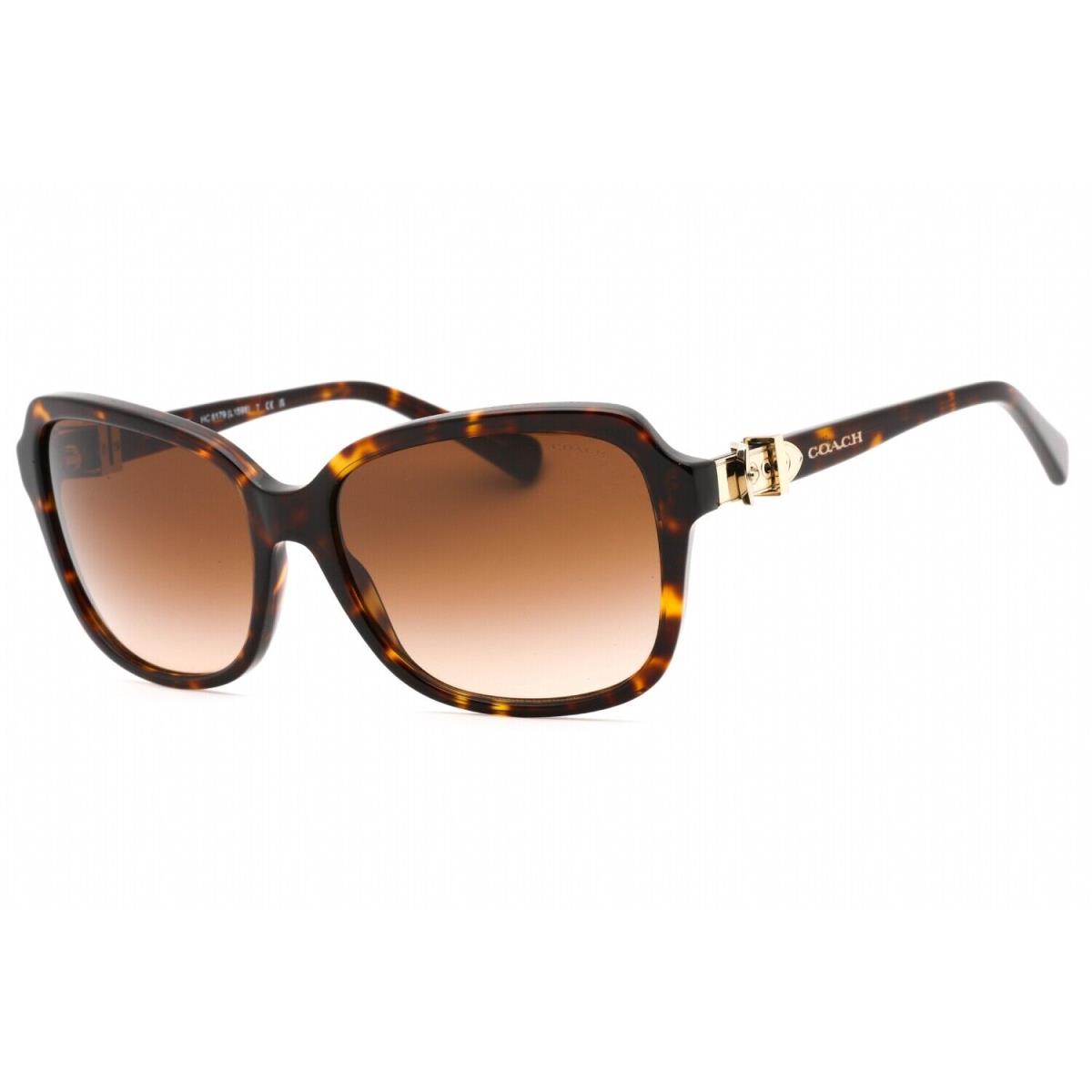 Coach HC8179 512013 Sunglasses Tortoise Frame Brown Gradient Lenses 58mm