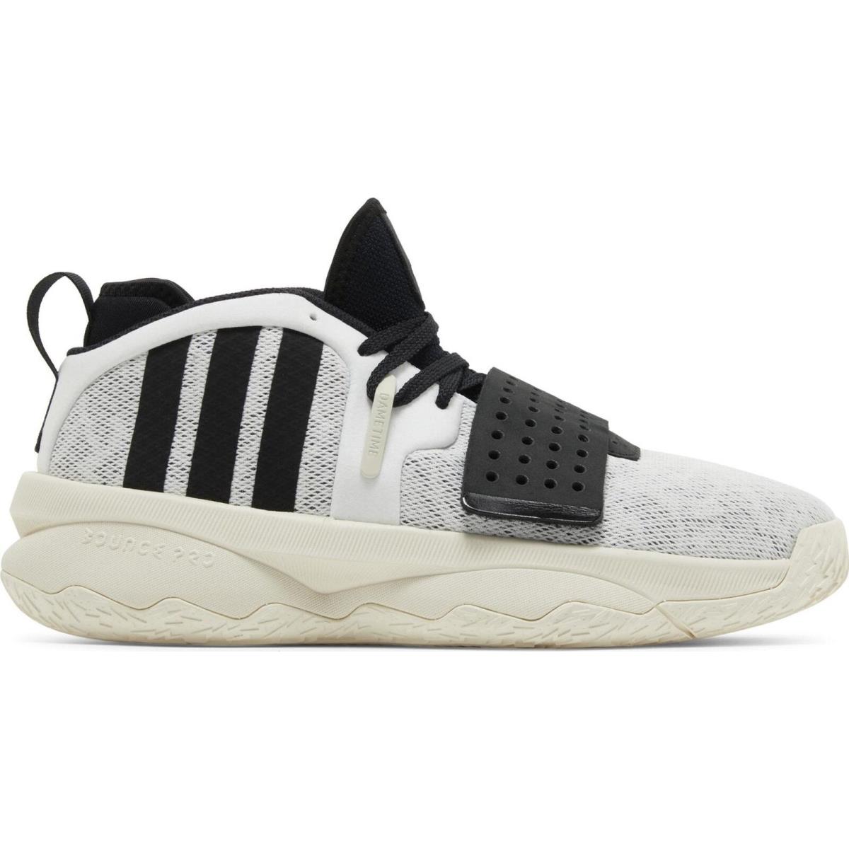 ID5678 Mens Adidas Dame 8 Extply - Ftwwht/Cblack/Owhite