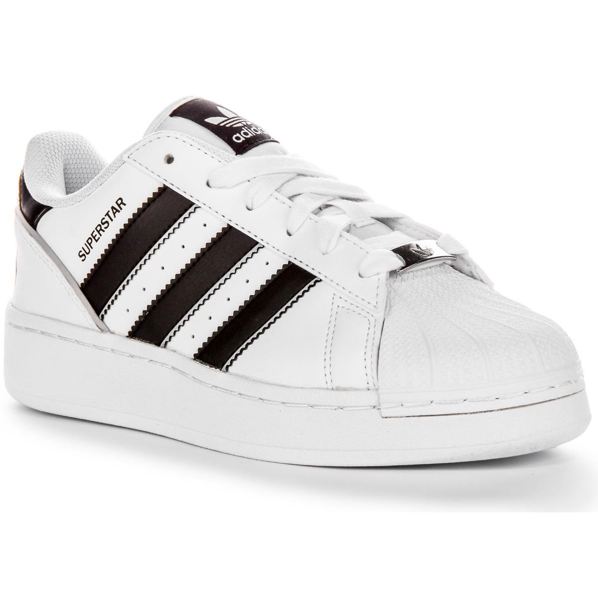 Adidas Superstar J Retro Platform Sneakers Boys Shoes In White Black US 3 - 6 WHITE BLACK