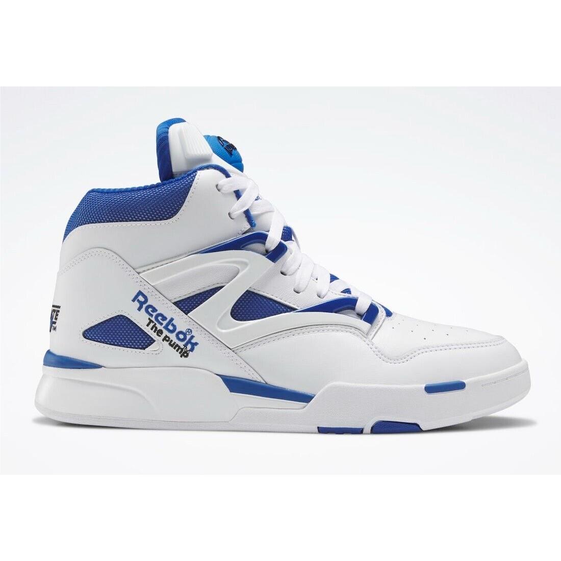 Men Reebok Pump Omni Zone II Basketball Shoes Size 9.5 White Blue Black IG7891 SporTipTop