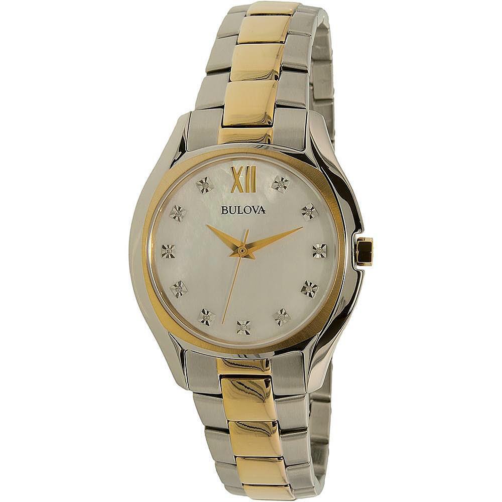 Bulova 98P145 Mother of Pearl Diamond Dial Ladies Watch