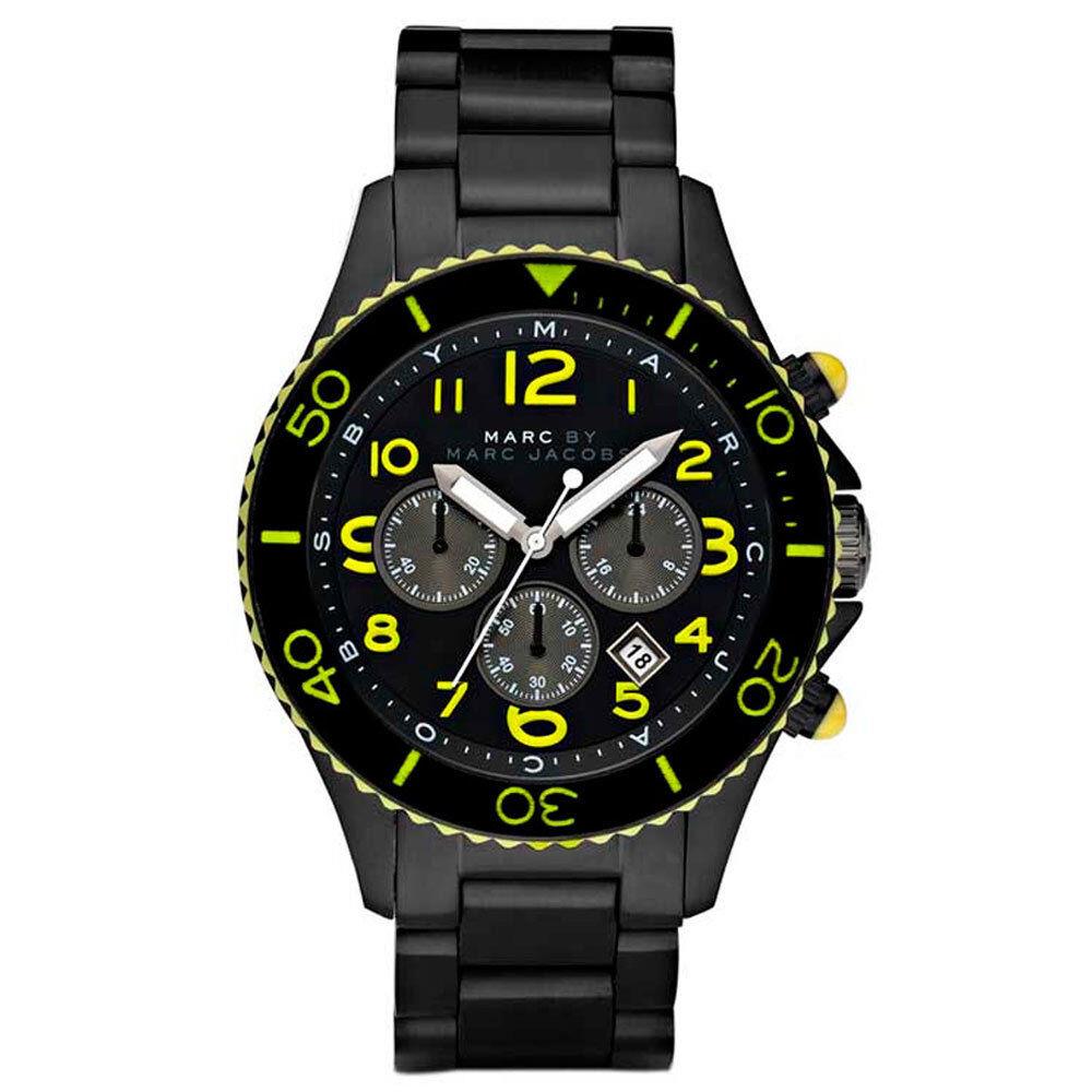 Marc Jacobs Gunmetal Smoke Tone S/steel Rock Chrono+lime WATCH-MBM5026