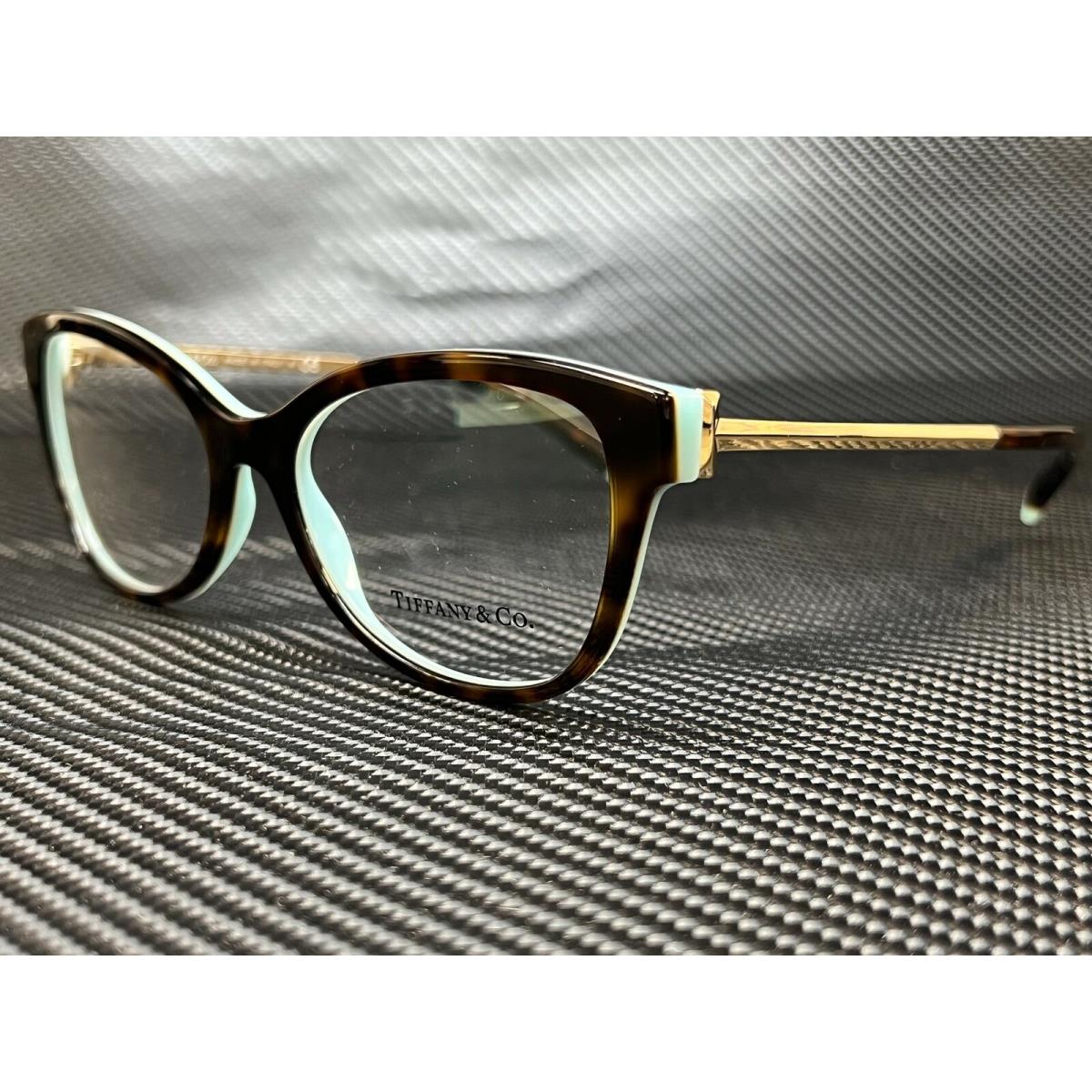 Tiffany TF2190 8134 Havana Blue Women Butterfly Demo Lens Eyeglasses Frame 54-17