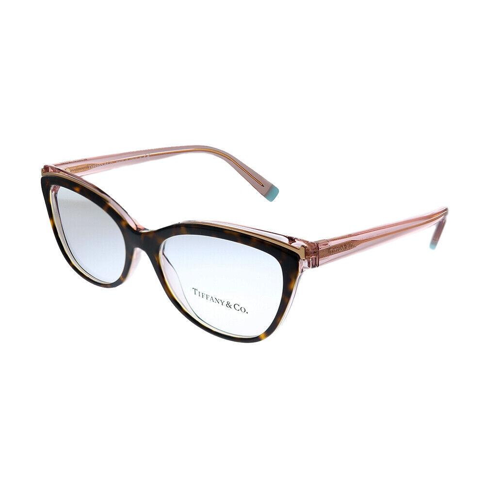 Tiffany Co. TF 2192 8287 Havana on Transparent Pink Plastic Eyeglasses 52mm