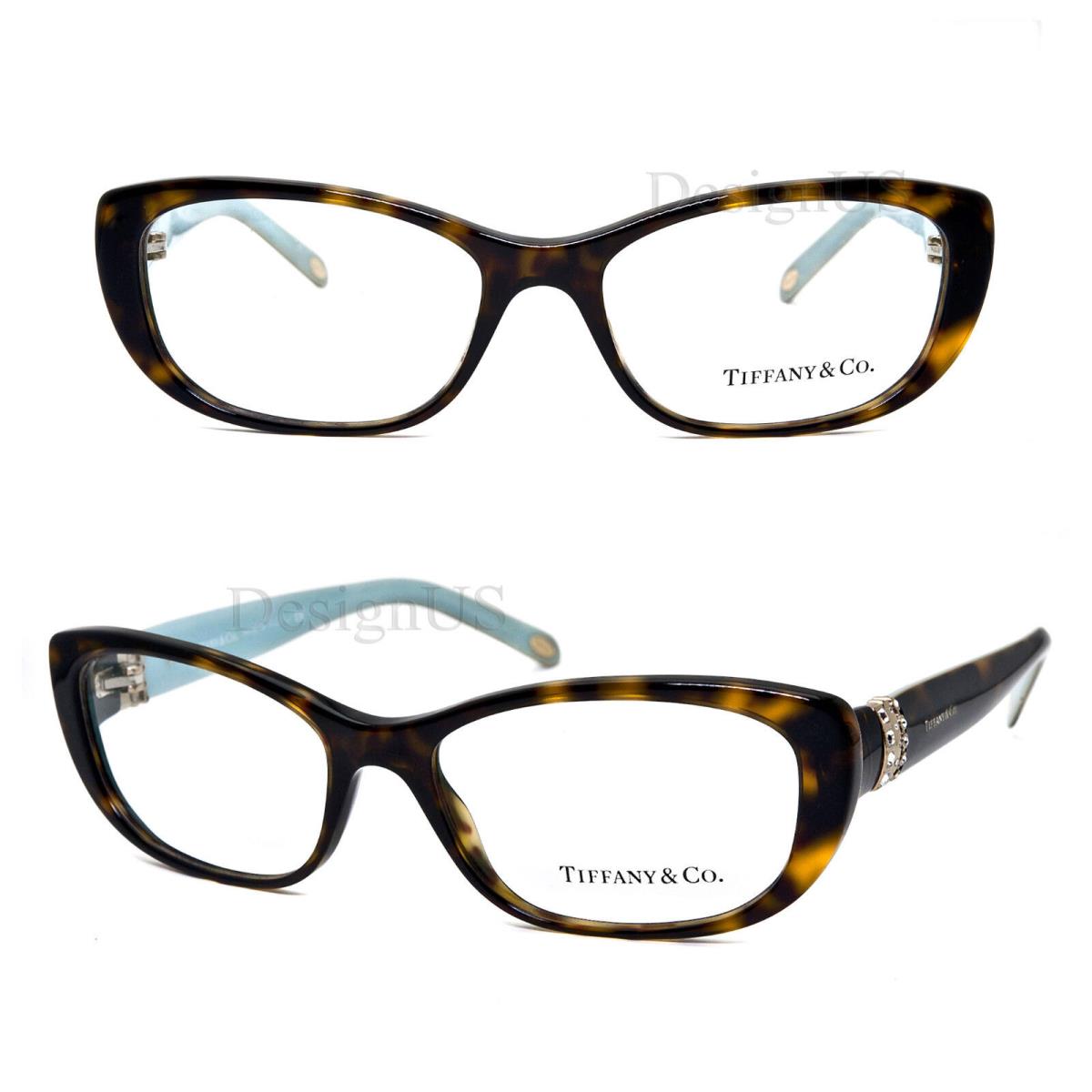 Tiffany Co. TF2076-B 8134 Crystal Dark Tortoise Blue Size 51/16/135 Eyeglasses