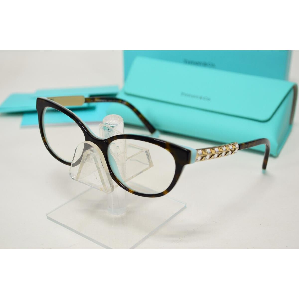 Tiffany Eyeglasses Havana Blue Jeweled Eyeglasses TF2203B 8134 48/16/140