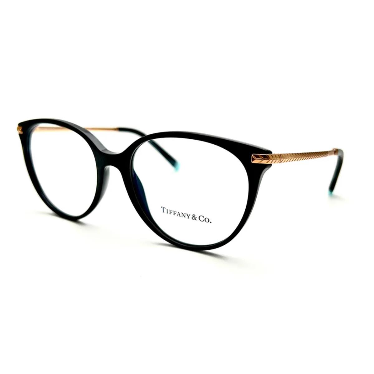 Tiffany Co. Eyeglasses TF 2209 8001 54-17 140 Black Gold Round Frames