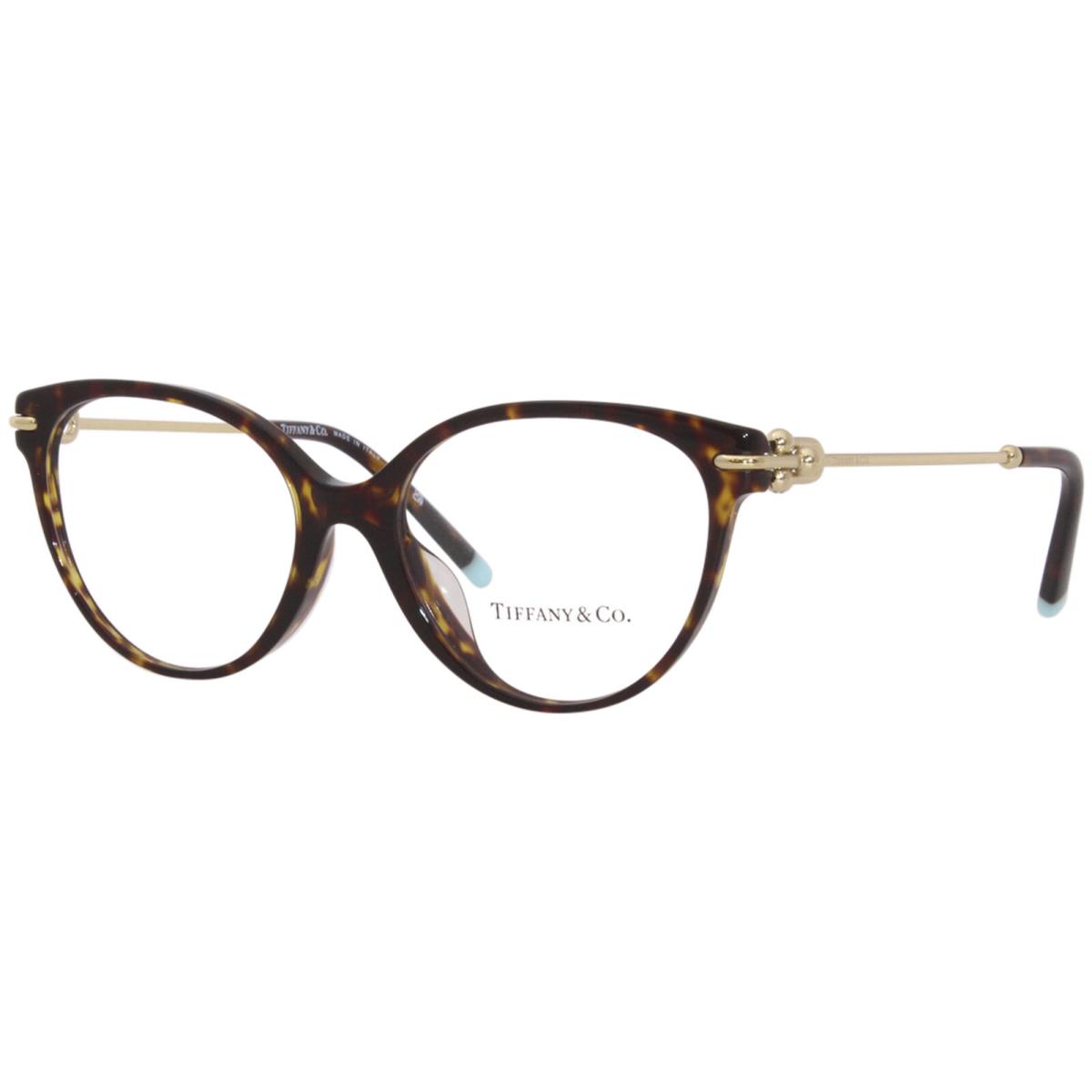 Tiffany Co. TF2217F 8015 Eyeglasses Frame Women`s Havana/gold Full Rim 53mm