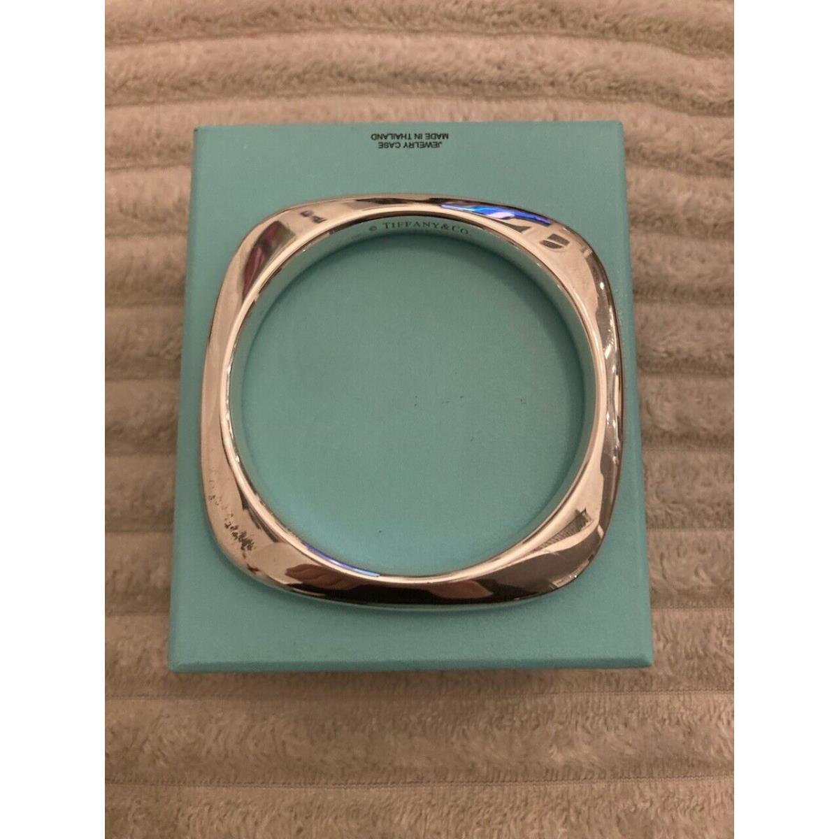 Tiffany Co 925 Square Cushion Bangle Bracelet 7 . in Packaging