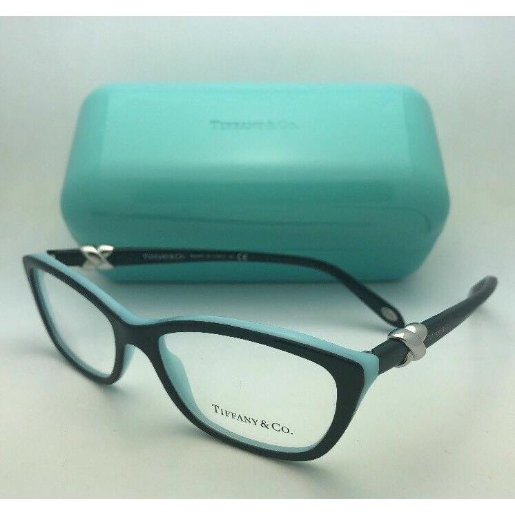 Tiffany Co. Eyeglasses TF 2074 8055 52-16 135 Black on Blue Frame W/silver