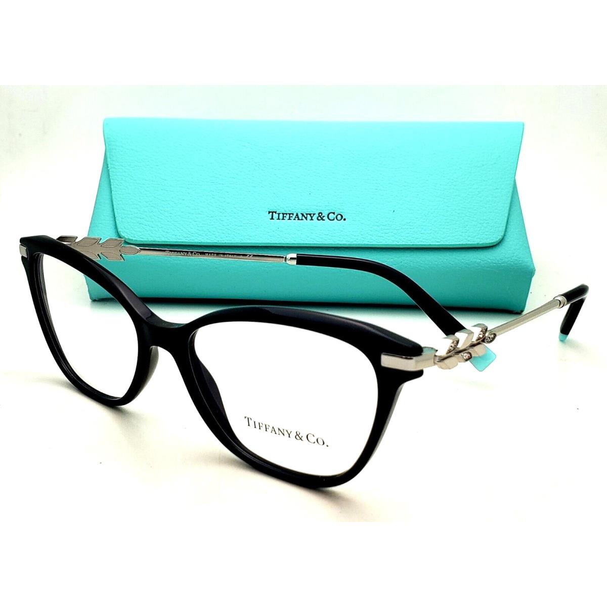 Tiffany Co. Cat Eyes Eyeglasses TF 2219-B 8001 54-16 Black Silver Frames