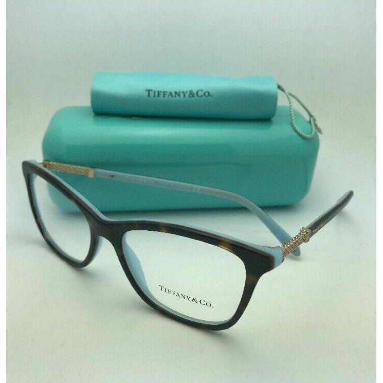 Tiffany Co. Eyeglasses TF 2116-B 8134 53-16 140 Tortoise on Blue w/ Crystals