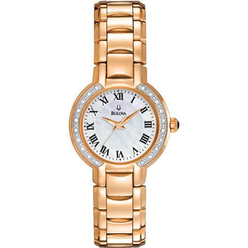 Bulova Rose Gold-tone Diamond Ladies Watch 98R156