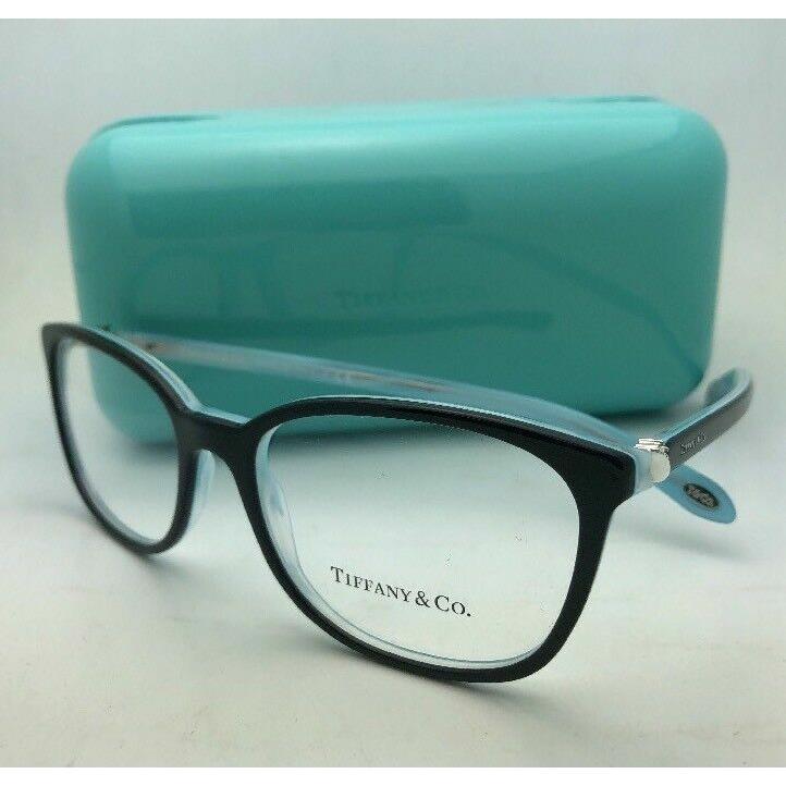 Tiffany Co. Eyeglasses TF 2109-H-B 8193 53-17 Black on Blue w/ Crystals+pearls