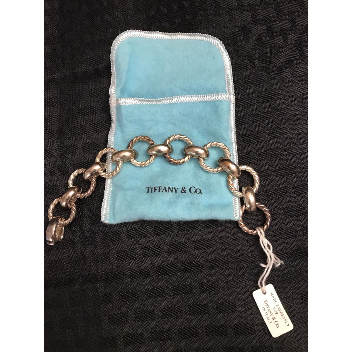 w/ Tag Tiffany CO Sterling Silver Link Bracelet 68.3 Grams 925