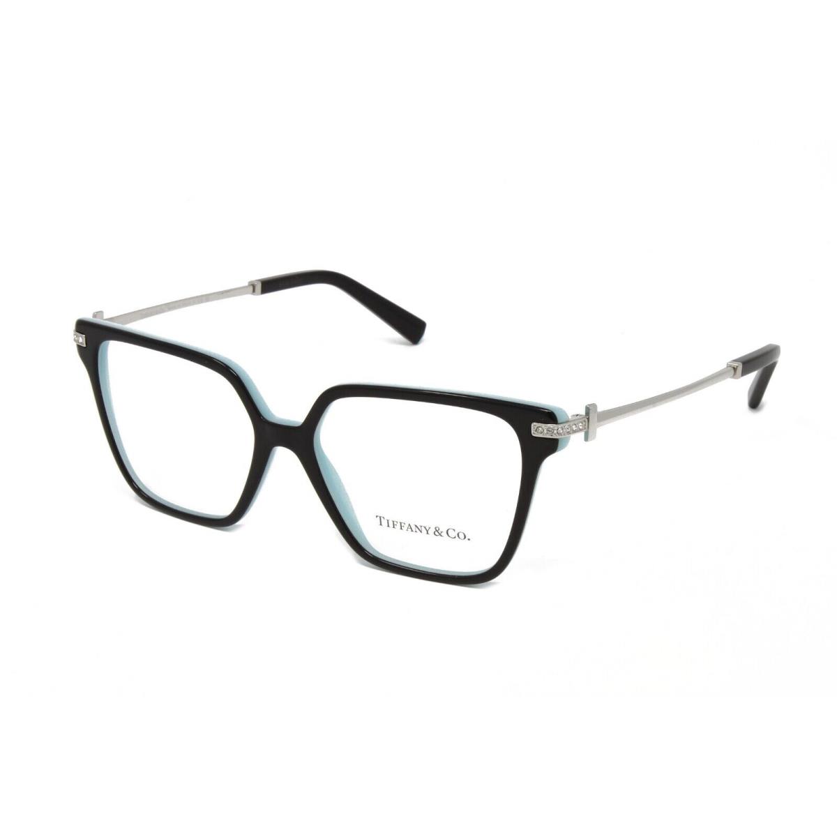 Tiffany Eyeglasses Women`s Square Frame TF2234B 8055 Black on Tiffany Blue 52mm