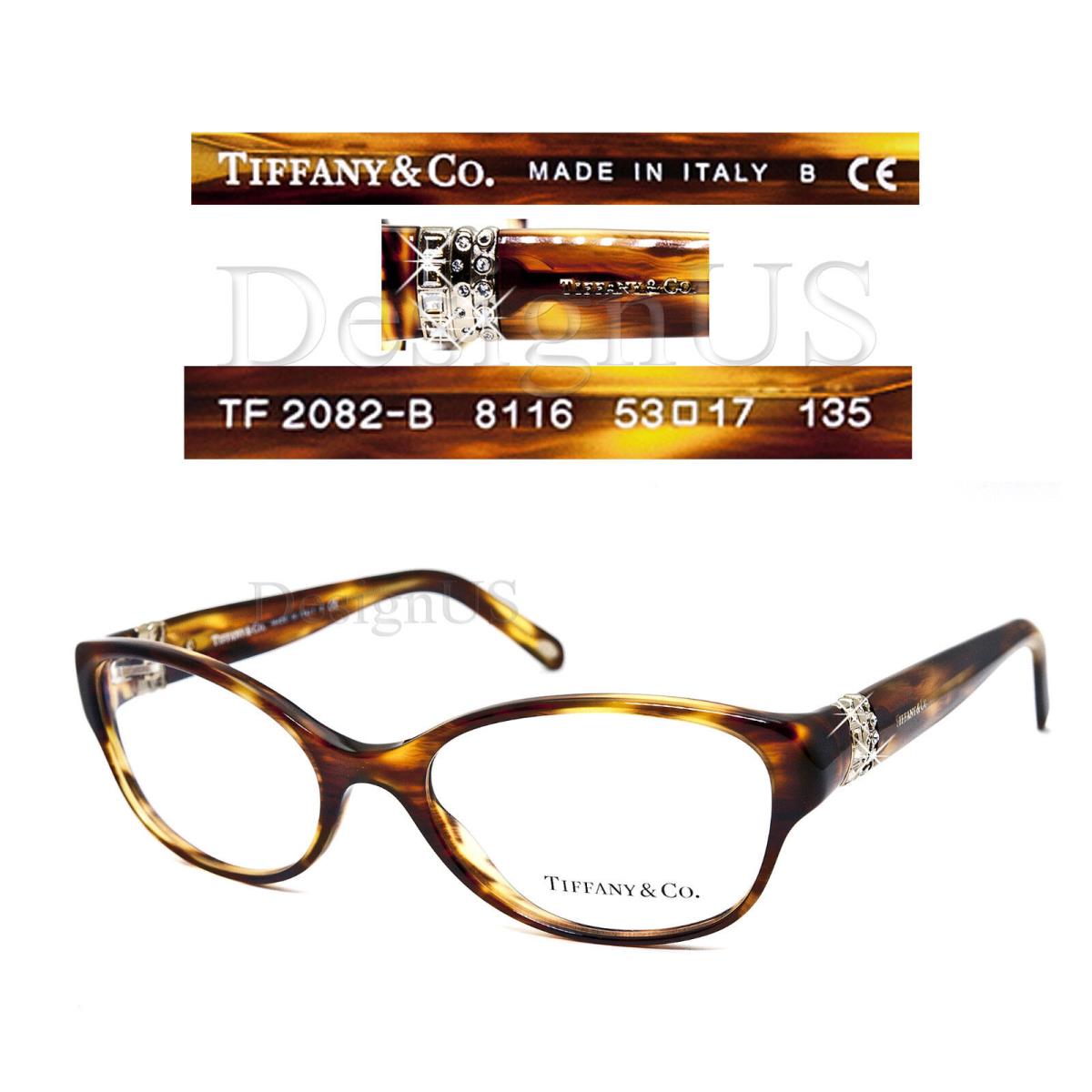 Tiffany Co. TF2082-B 8116 Crystal Havana 53/17/135 Eyeglasses Italy