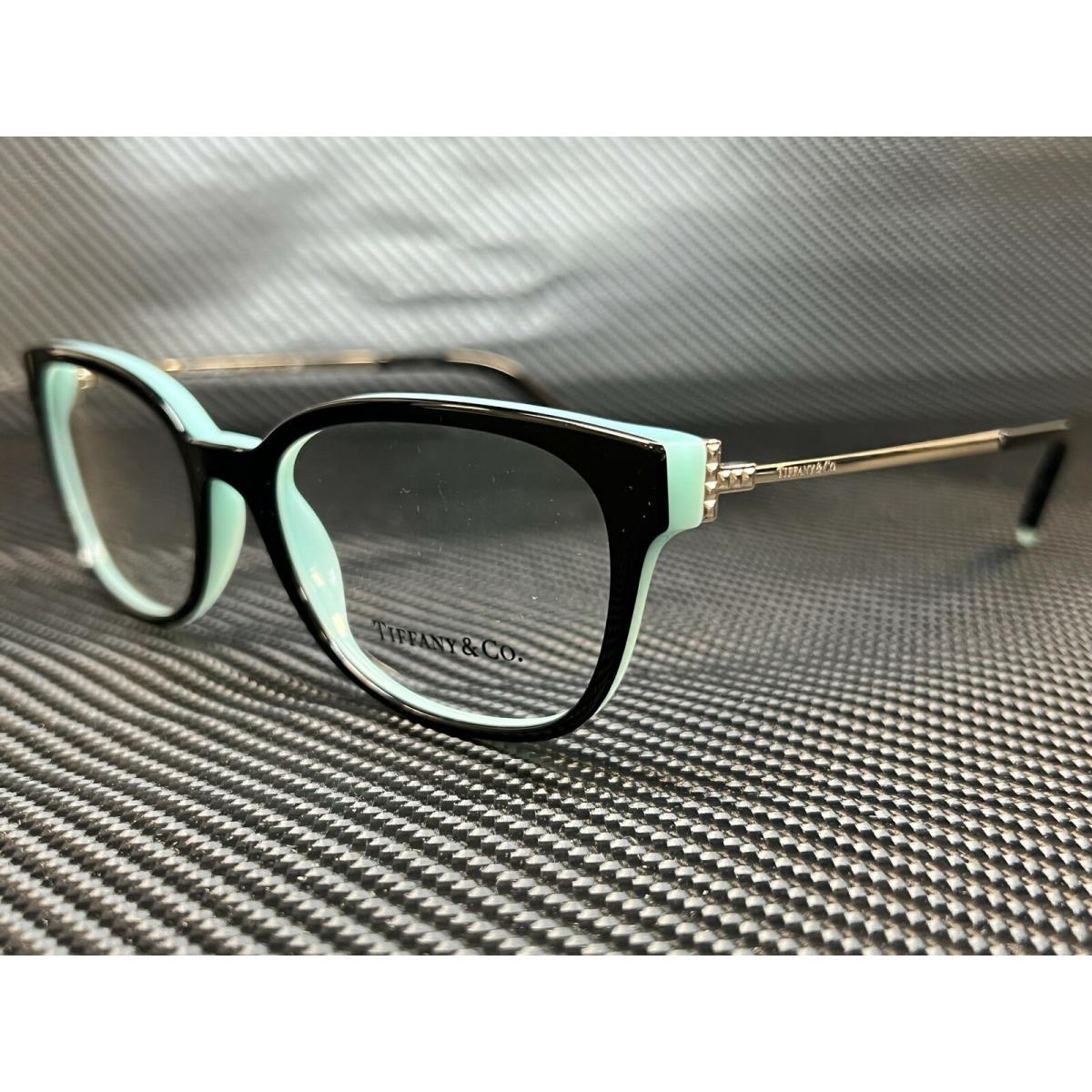 Tiffany TF2177 8055 Black Blue Women Square Demo Lens Eyeglasses Frame 54-17