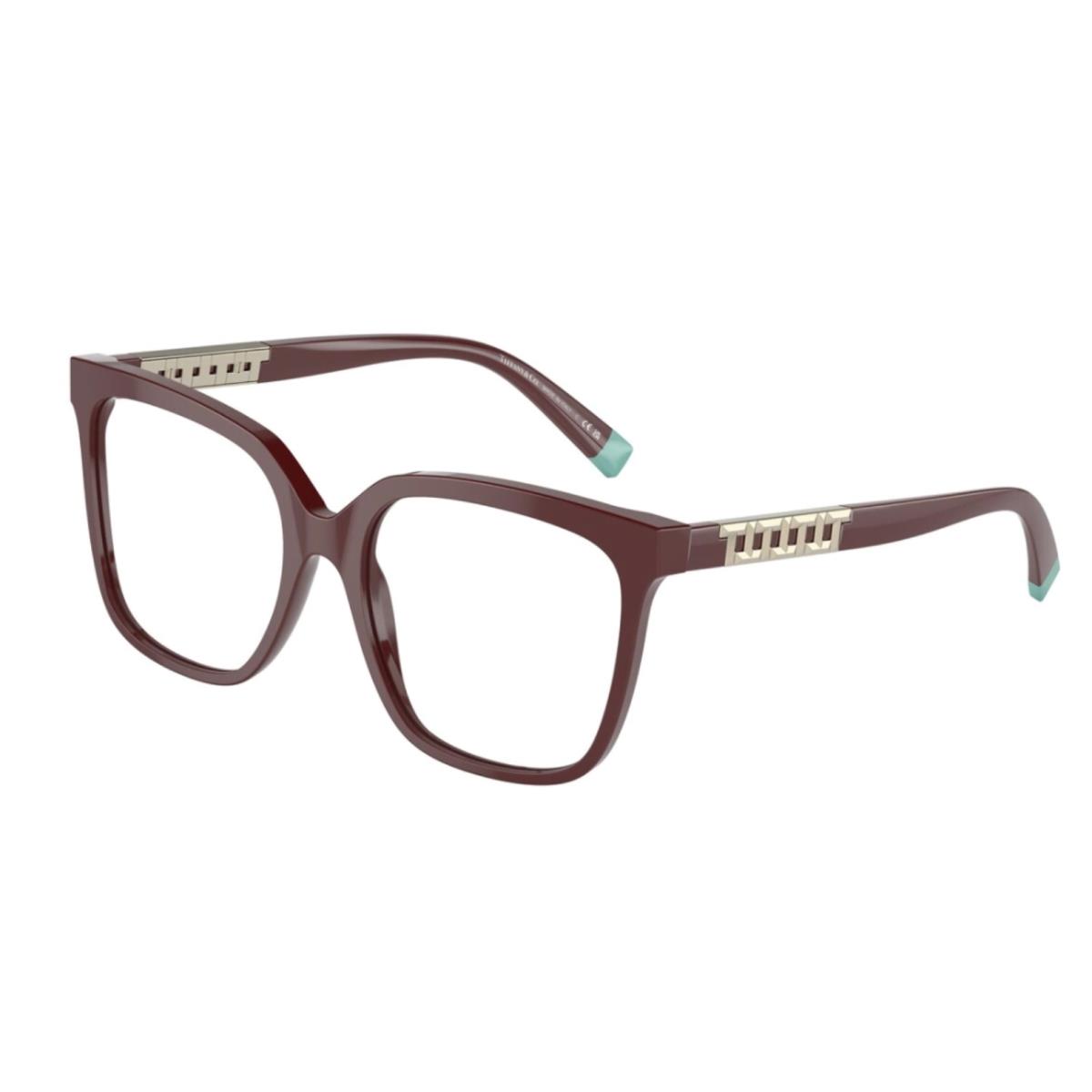 Tiffany Co. Eyeglasses TF 2227 8353 52-17 140 Burgundy Red Gold Frames