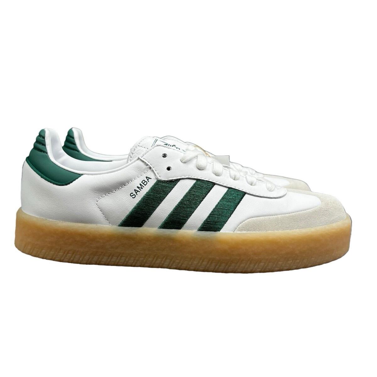 Adidas Sambae Cloud White Collegiate Green Gum Shoes ID0440 Women`s Size 10.5 - White