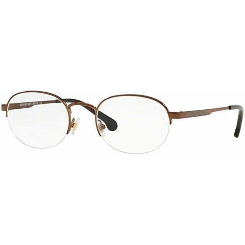 Brooks Brothers BB 1056 1629 Brushed Bronze Semi Rim Eyeglasses Frame 53-21-140