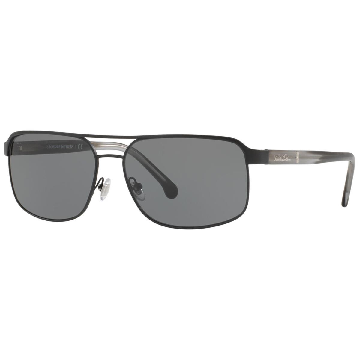 Brooks Brothers Men`s Matte Black/black Rectangle Sunglasses - BB4040S-167487-59