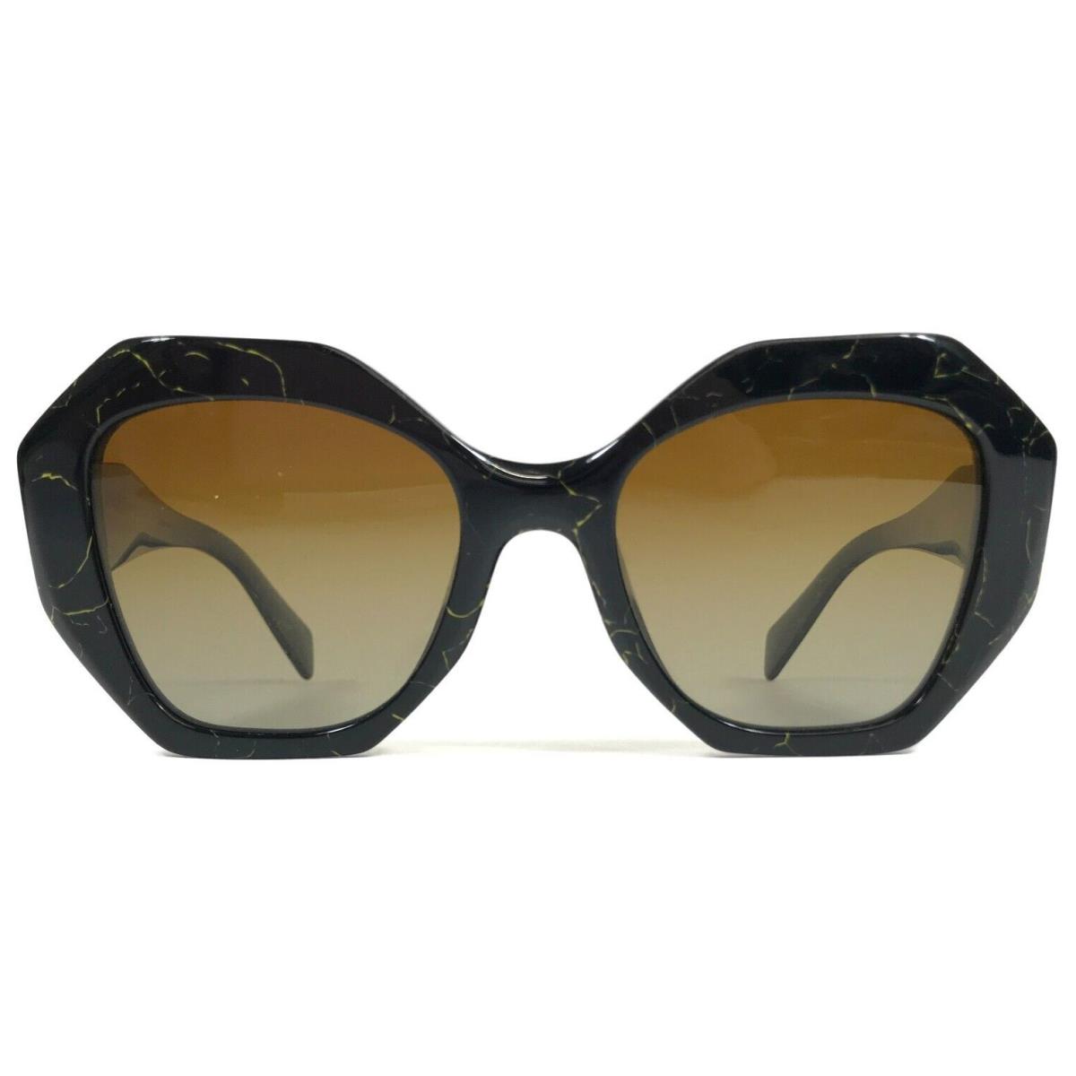 Prada Sunglasses SPR16W 19D-6E1 Black Yellow Butterfly Brown Gradient 53-20-145